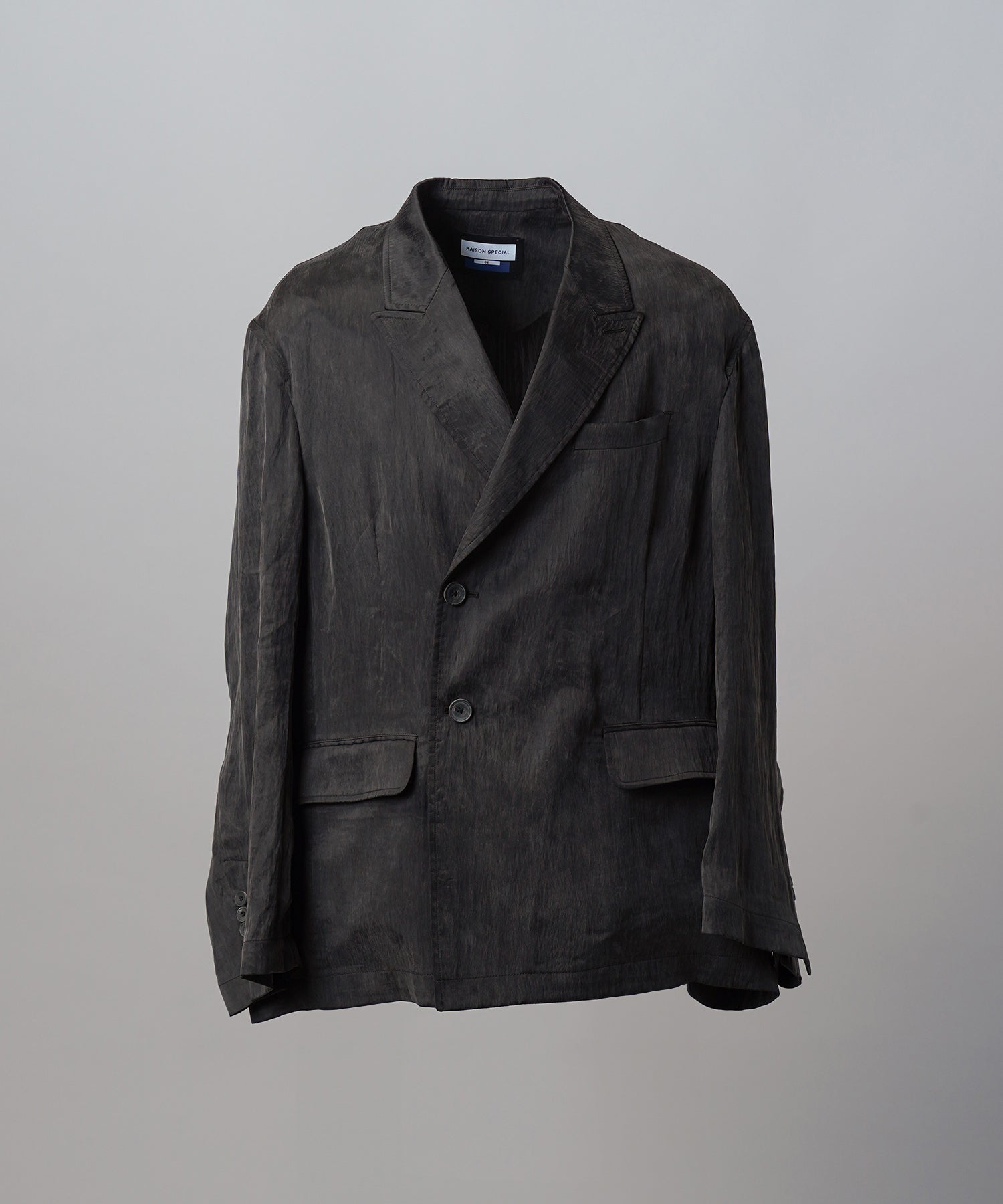 4 Colors Chambray Washable Wool Peaked Lapel Double Breasted Jacket