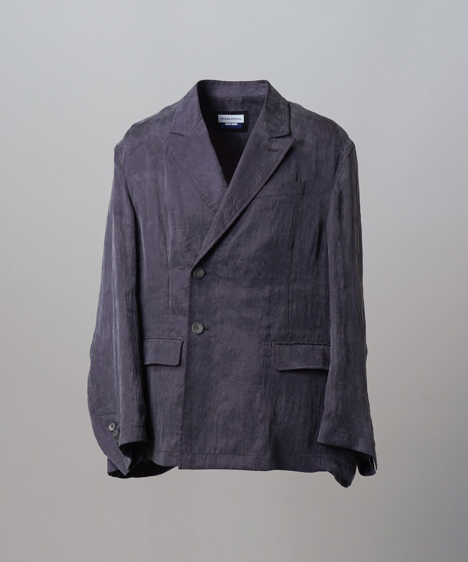 4 Colors Chambray Washable Wool Peaked Lapel Double Breasted Jacket