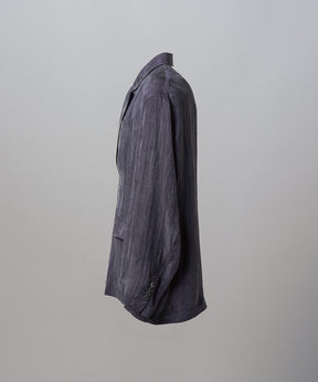 4 Colors Chambray Washable Wool Peaked Lapel Double Breasted Jacket