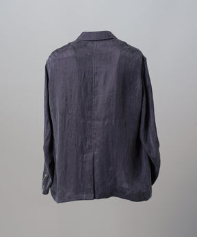 4 Colors Chambray Washable Wool Peaked Lapel Double Breasted Jacket