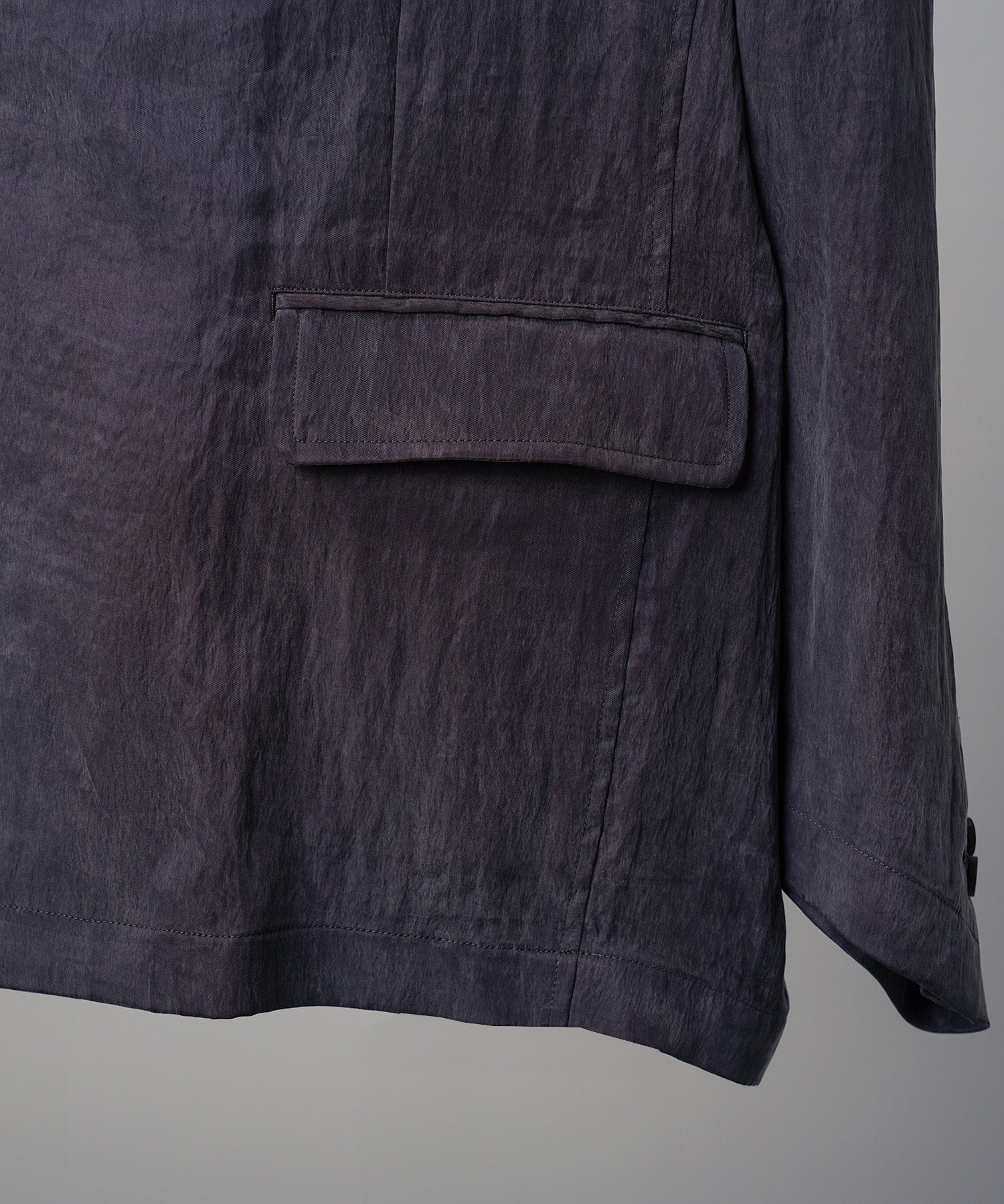 4 Colors Chambray Washable Wool Peaked Lapel Double Breasted Jacket