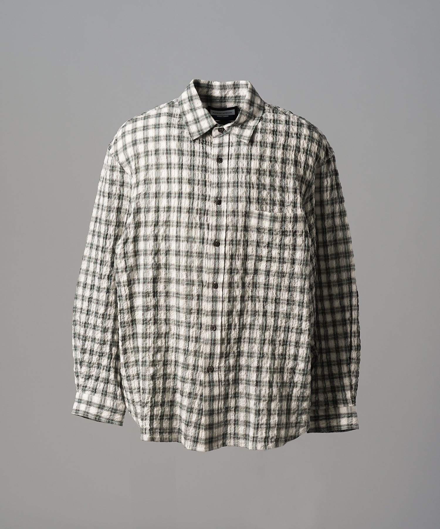 [Italian Dead Stock Fabric] Prime-Over Regular Collar Long Sleeve Shirt