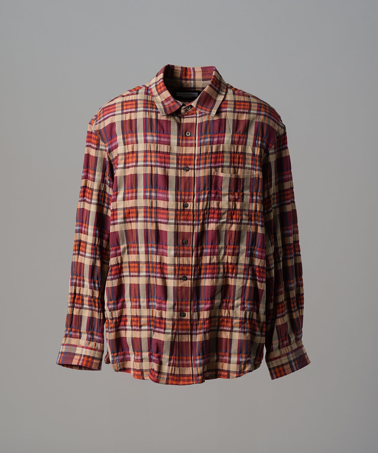 [Italian Dead Stock Fabric] Prime-Over Regular Collar Long Sleeve Shirt