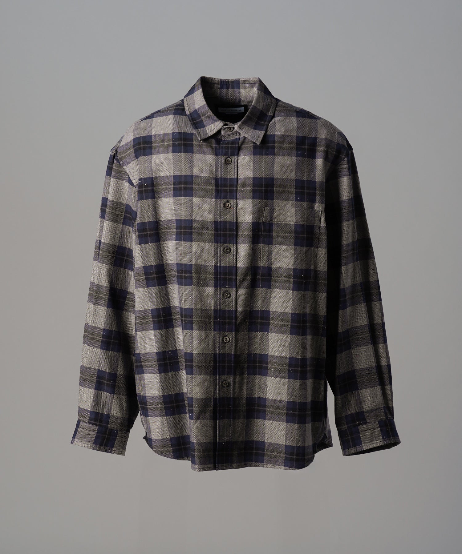 [Italian Dead Stock Fabric] Prime-Over Regular Collar Long Sleeve Shirt