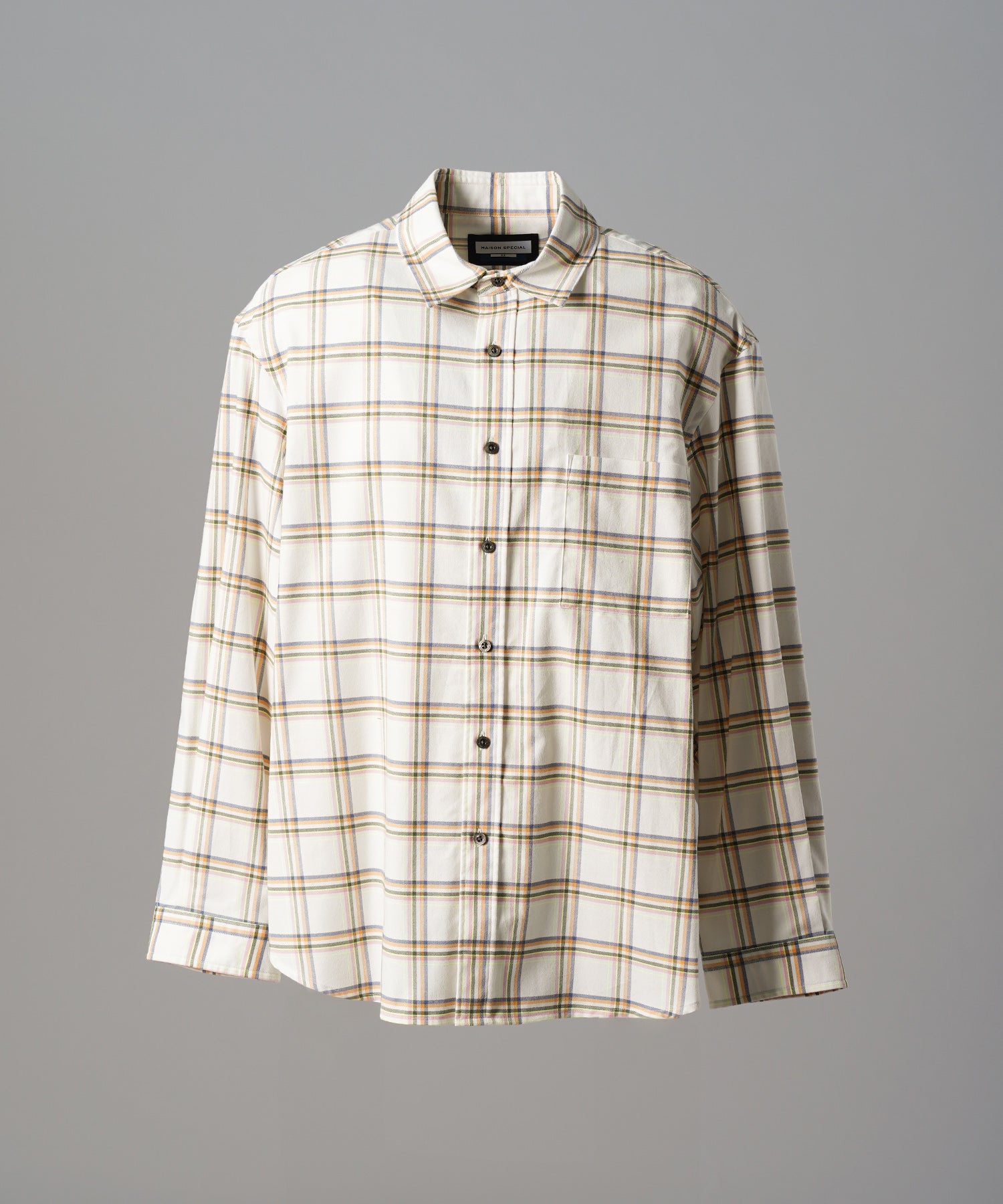 [Italian Dead Stock Fabric] Prime-Over Regular Collar Long Sleeve Shirt