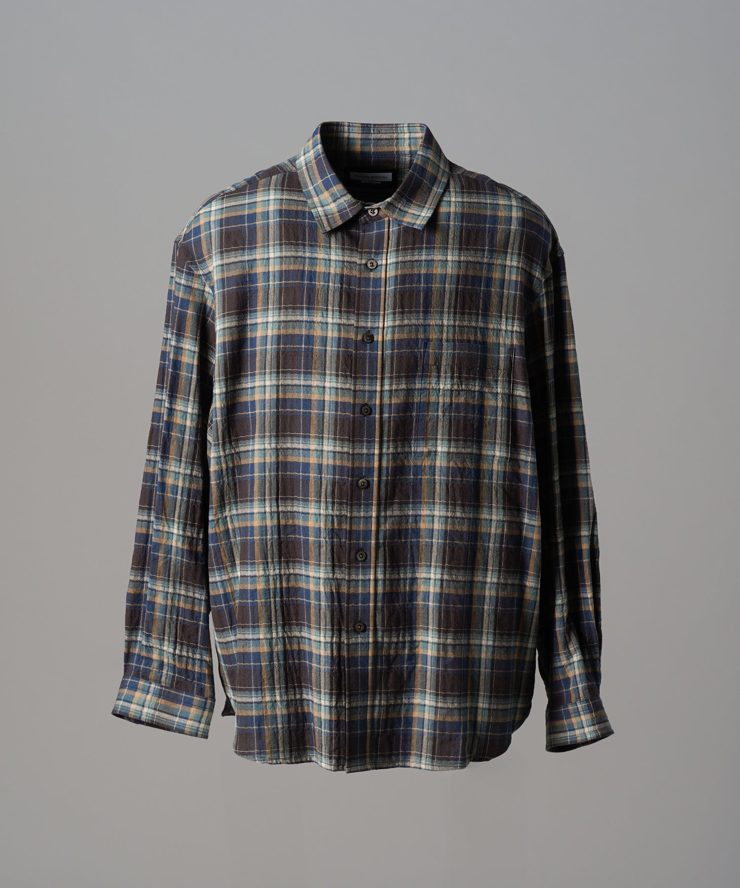 [Italian Dead Stock Fabric] Prime-Over Regular Collar Long Sleeve Shirt