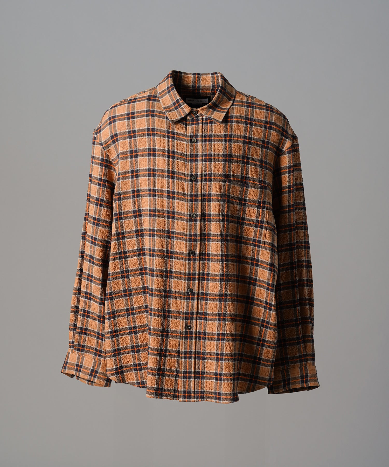 [Italian Dead Stock Fabric] Prime-Over Regular Collar Long Sleeve Shirt