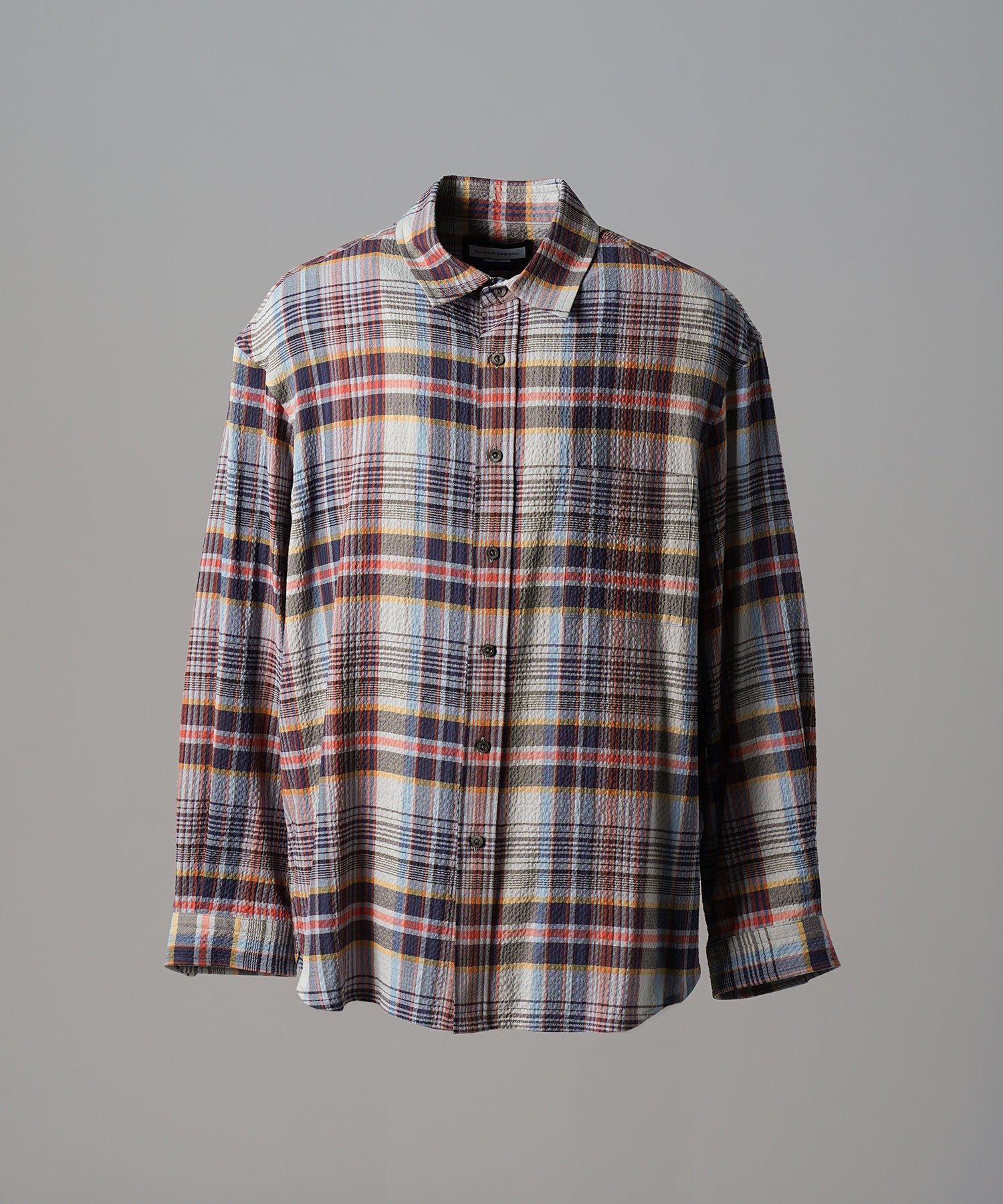 [Italian Dead Stock Fabric] Prime-Over Regular Collar Long Sleeve Shirt