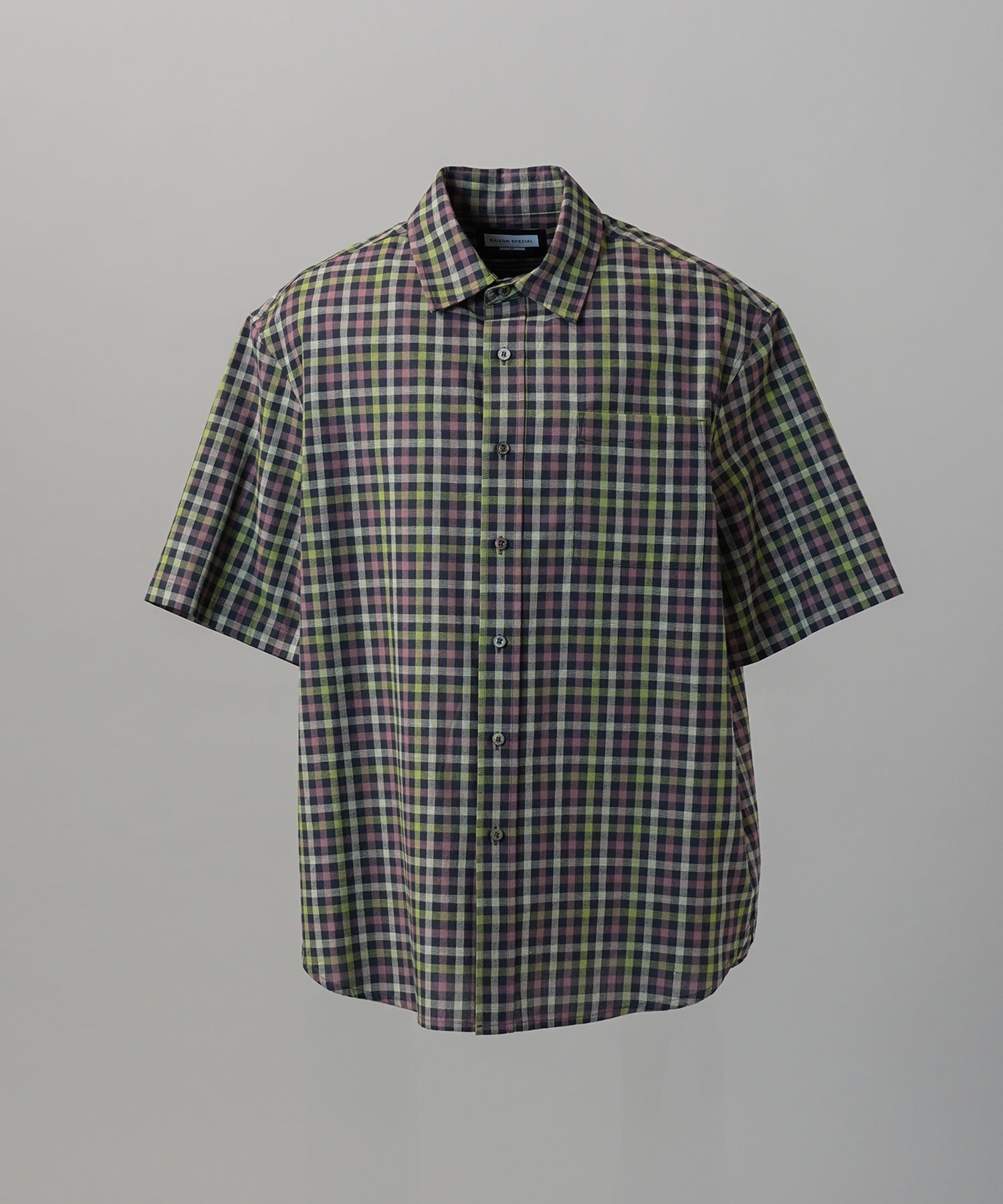 [Italian Dead Stock Fabric] Prime-Over Regular Collar Short Sleeve Shirt