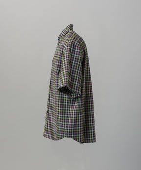 [Italian Dead Stock Fabric] Prime-Over Regular Collar Short Sleeve Shirt
