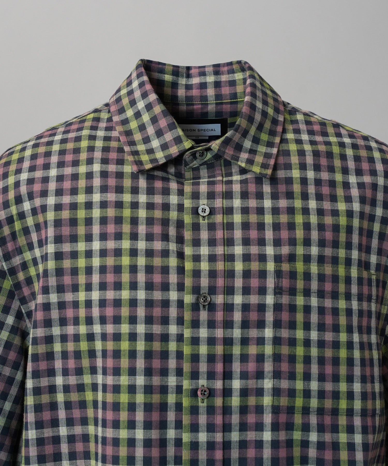 [Italian Dead Stock Fabric] Prime-Over Regular Collar Short Sleeve Shirt