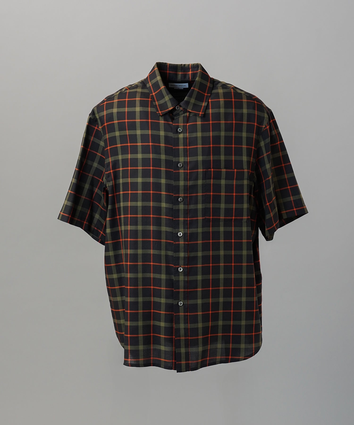 [Italian Dead Stock Fabric] Prime-Over Regular Collar Short Sleeve Shirt