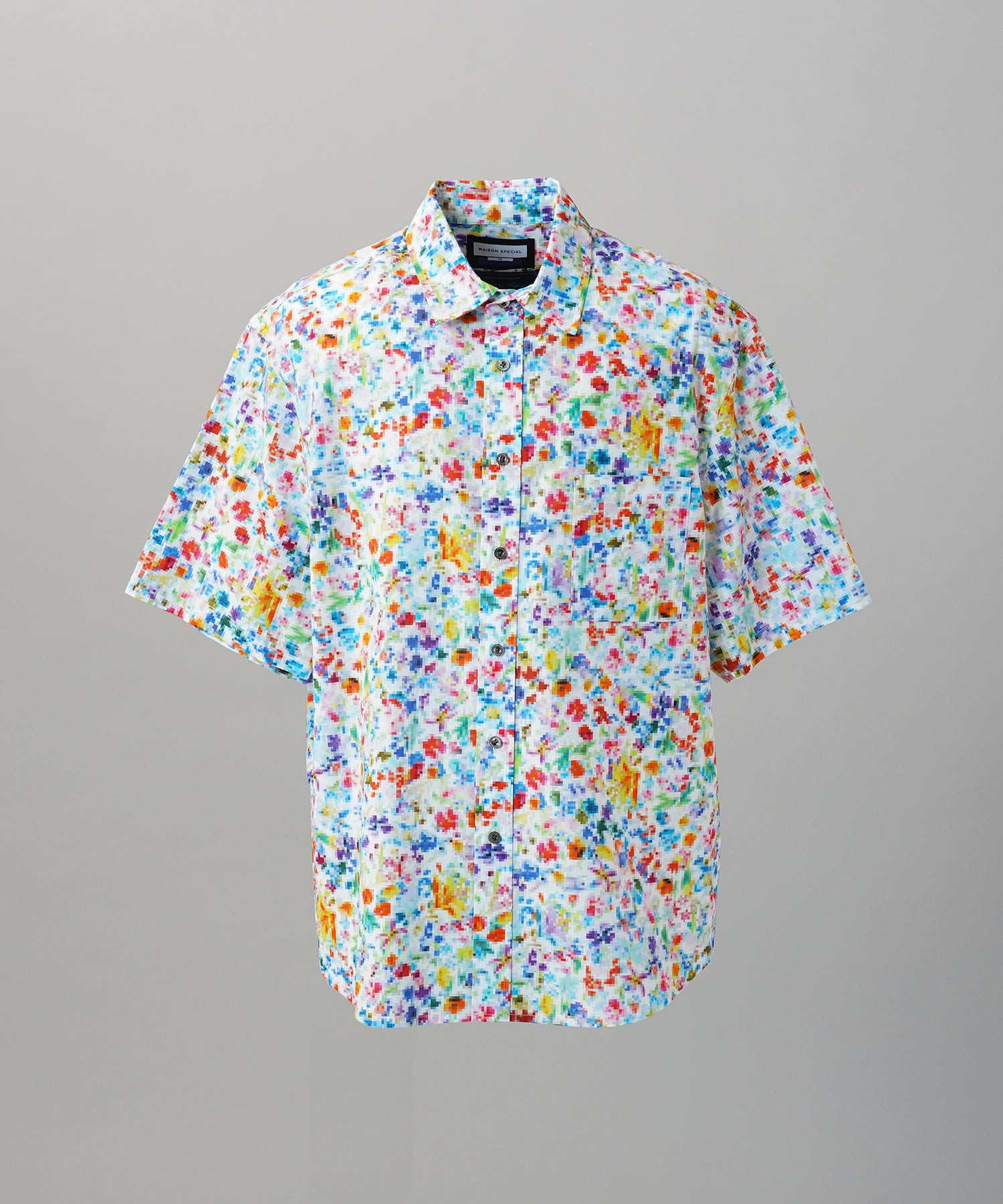 [Italian Dead Stock Fabric] Prime-Over Regular Collar Short Sleeve Shirt