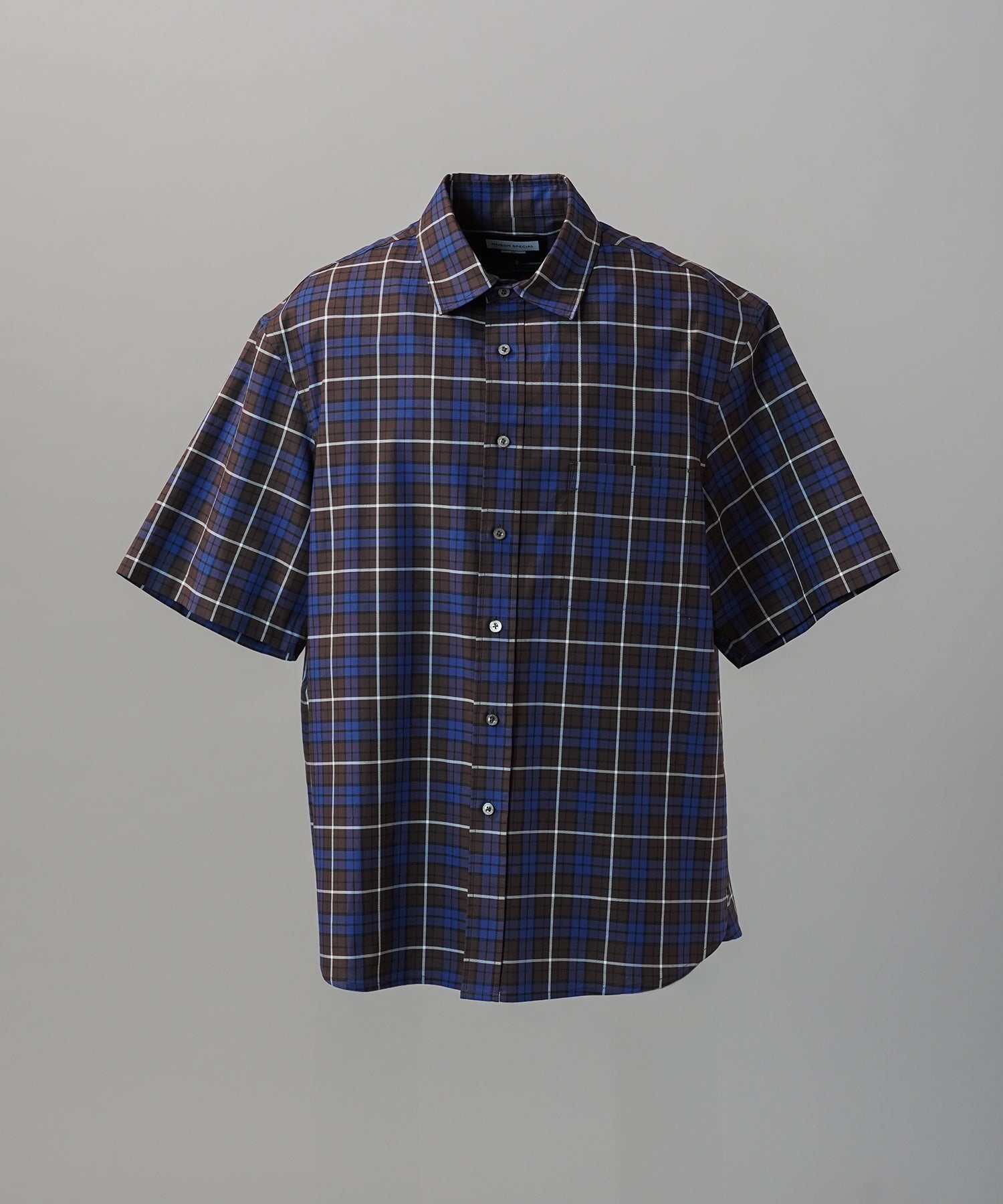 [Italian Dead Stock Fabric] Prime-Over Regular Collar Short Sleeve Shirt