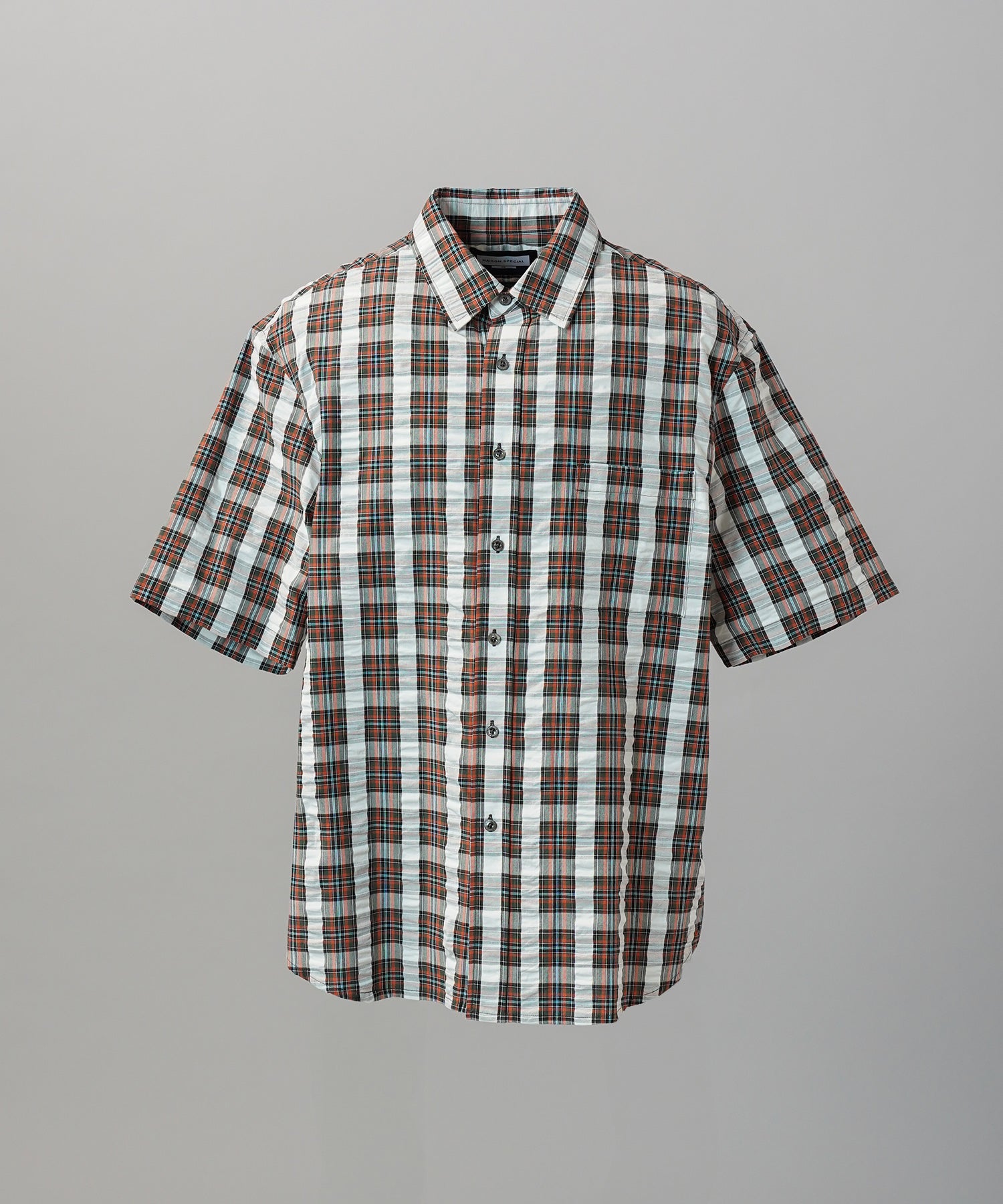 [Italian Dead Stock Fabric] Prime-Over Regular Collar Short Sleeve Shirt