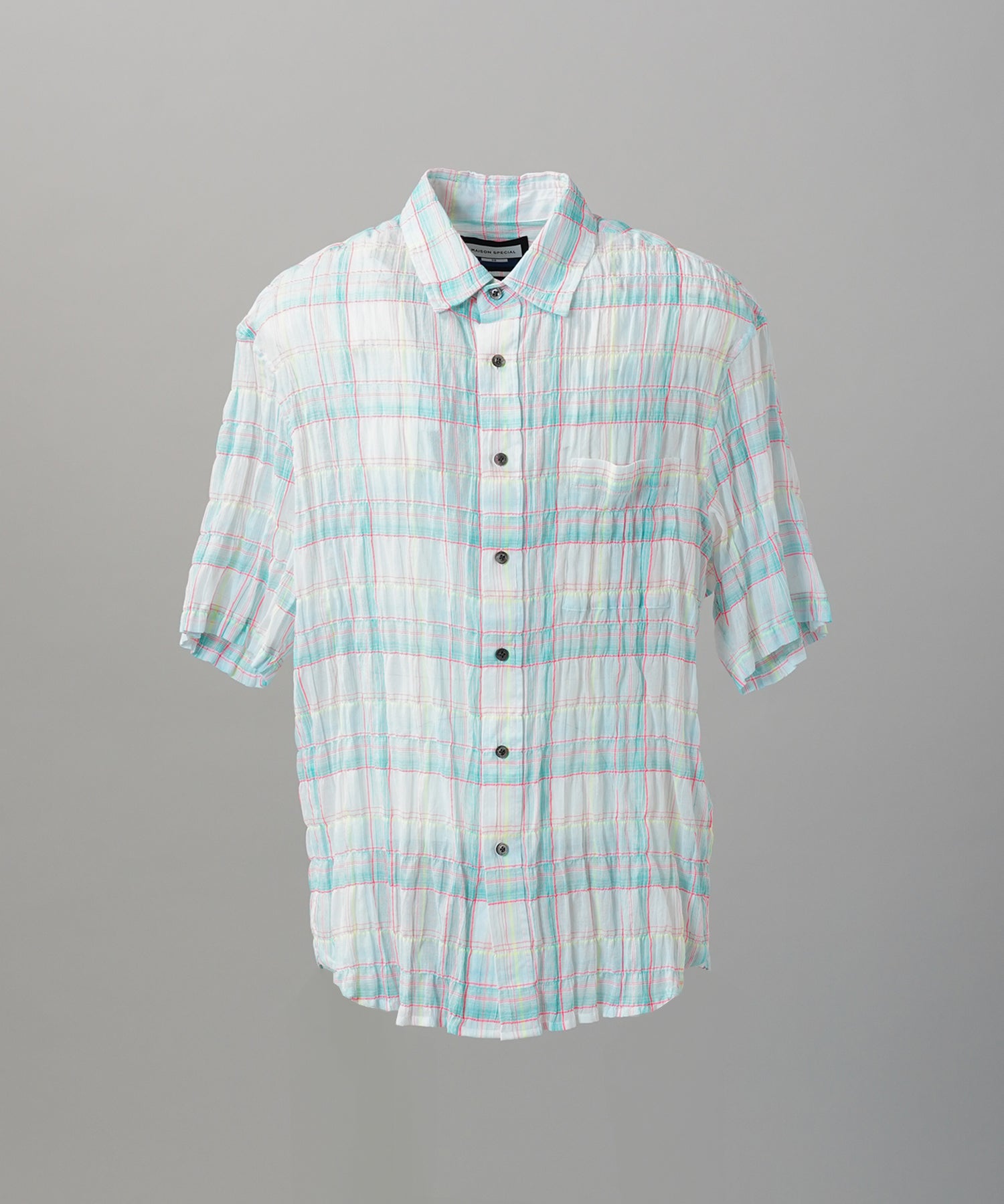 [Italian Dead Stock Fabric] Prime-Over Regular Collar Short Sleeve Shirt