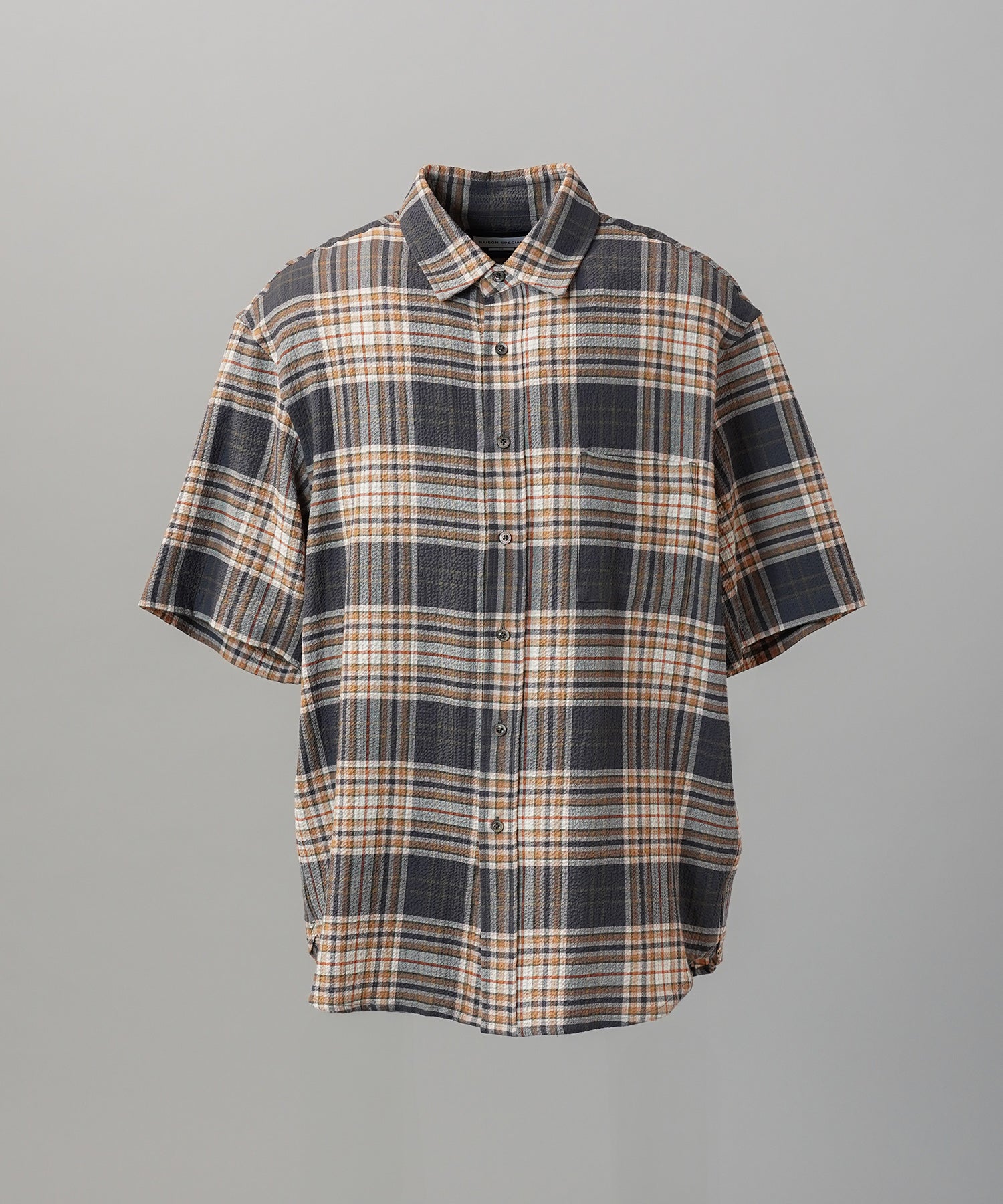 [Italian Dead Stock Fabric] Prime-Over Regular Collar Short Sleeve Shirt