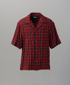 Italian Dead Stock Fabric Prime-Over Open Collar Short Sleeve Shirt