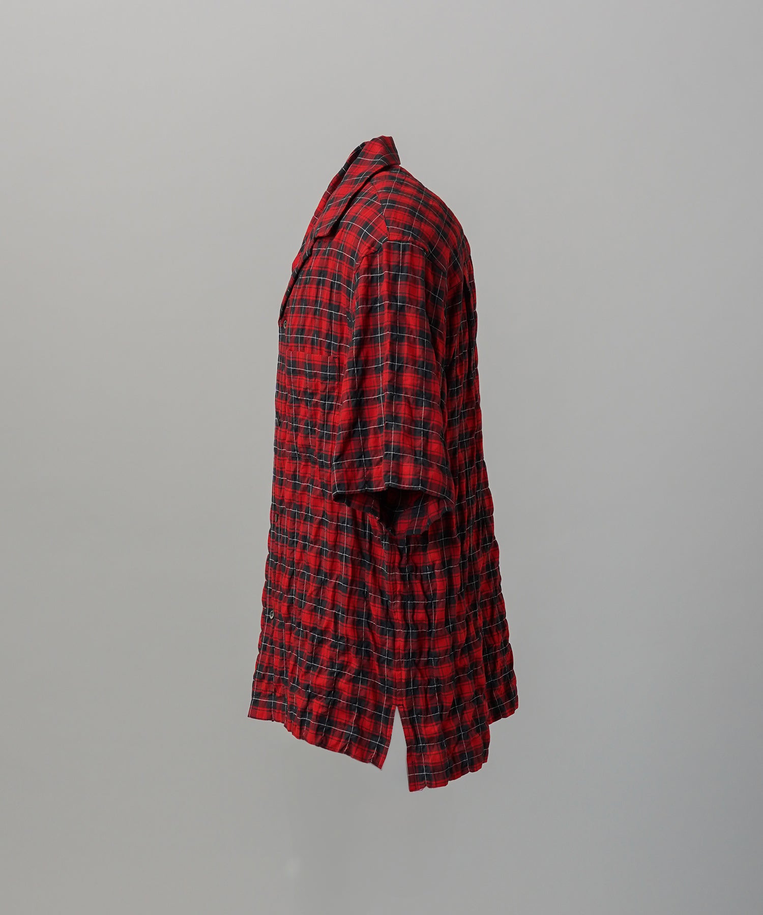 Italian Dead Stock Fabric Prime-Over Open Collar Short Sleeve Shirt