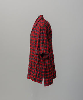 Italian Dead Stock Fabric Prime-Over Open Collar Short Sleeve Shirt