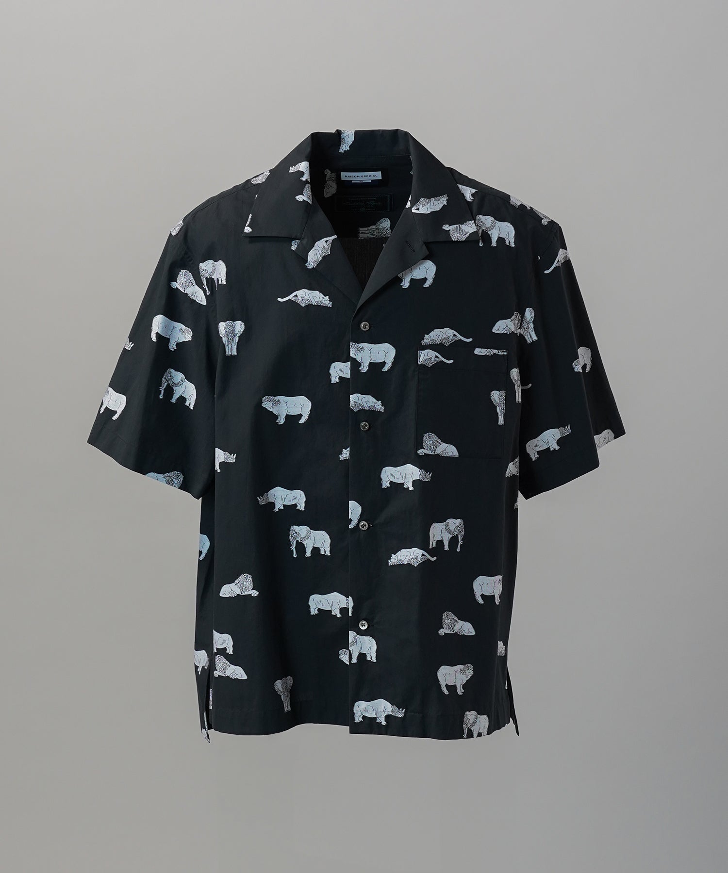 Italian Dead Stock Fabric Prime-Over Open Collar Short Sleeve Shirt