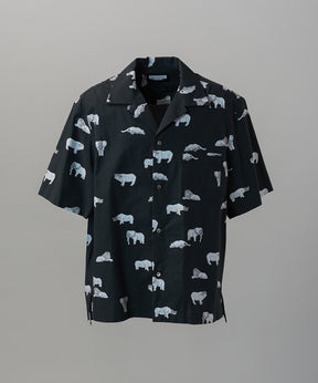 Italian Dead Stock Fabric Prime-Over Open Collar Short Sleeve Shirt