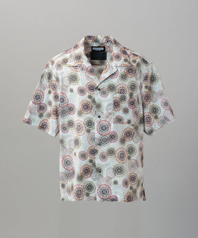 Italian Dead Stock Fabric Prime-Over Open Collar Short Sleeve Shirt
