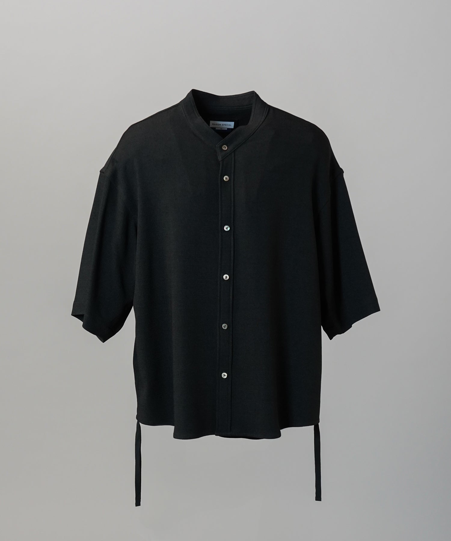 Dryamundsen KIMONO V-collar Prime-Over Side Gathers Short Sleeve Shirt