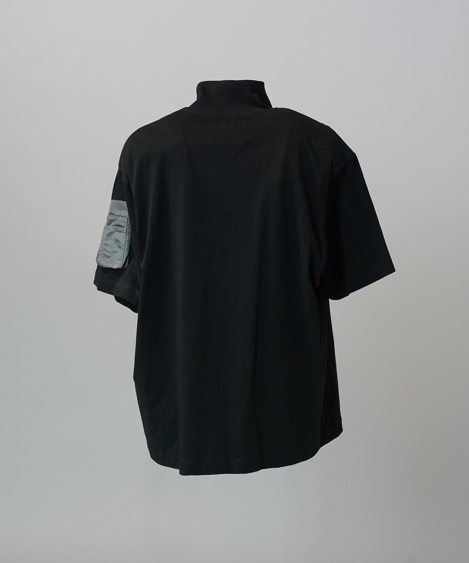 【26SS PRE-ORDER】Asymmetrical Front Zip High Neck Prime-Over High Neck Short Sleeve T-Shirt