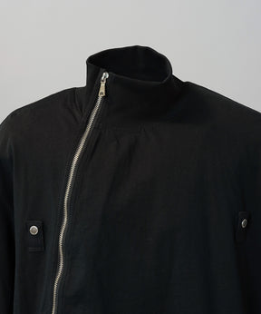 【26SS PRE-ORDER】Asymmetrical Front Zip High Neck Prime-Over High Neck Short Sleeve T-Shirt