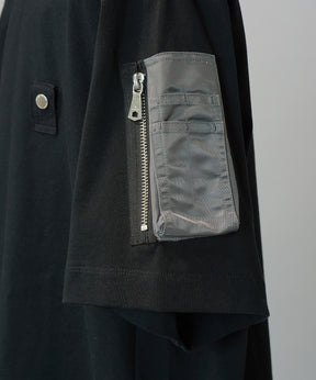 【26SS PRE-ORDER】Asymmetrical Front Zip High Neck Prime-Over High Neck Short Sleeve T-Shirt