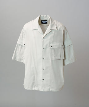 Cargo Pocket Prime-Over Sheer Open Collar Shirt