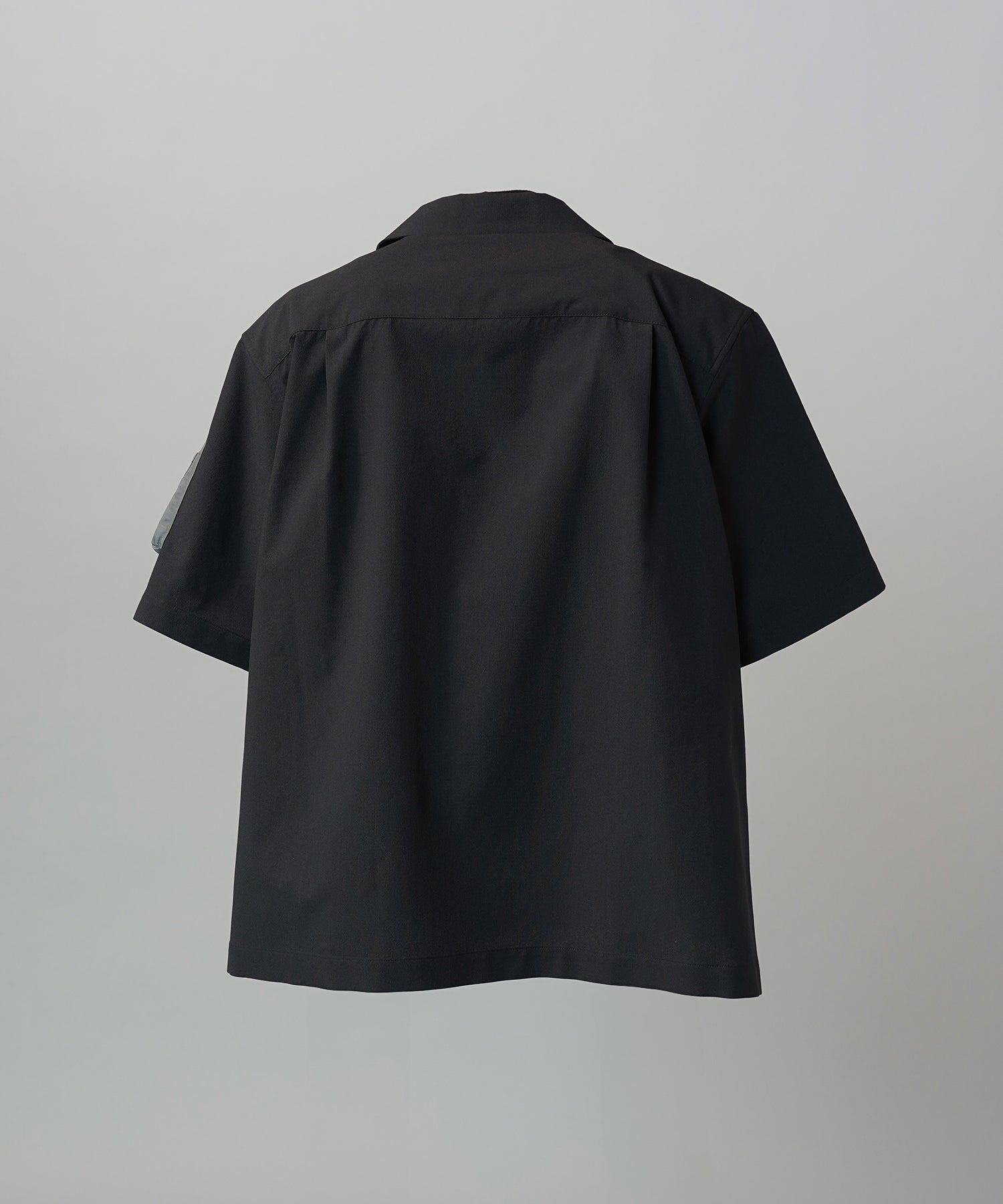 Layering MA-1 Docking Prime-Over Open Collar Short Sleeve Shirt