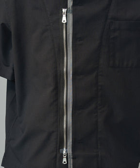 Layering MA-1 Docking Prime-Over Open Collar Short Sleeve Shirt