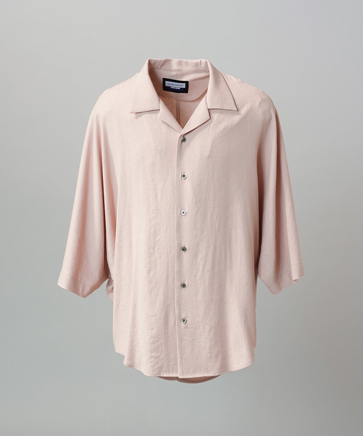 26SS PRE-ORDER】Drapey Georgette Prime-Over Open Collar Dolman Sleeve