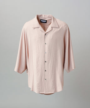 【PRE-ORDER】Drapey Georgette Prime-Over Open Collar Dolman Sleeve Shirt