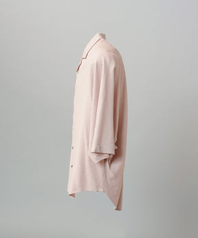 【PRE-ORDER】Drapey Georgette Prime-Over Open Collar Dolman Sleeve Shirt