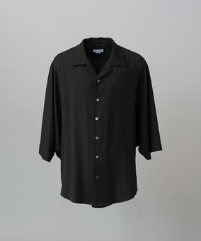【PRE-ORDER】Drapey Georgette Prime-Over Open Collar Dolman Sleeve Shirt
