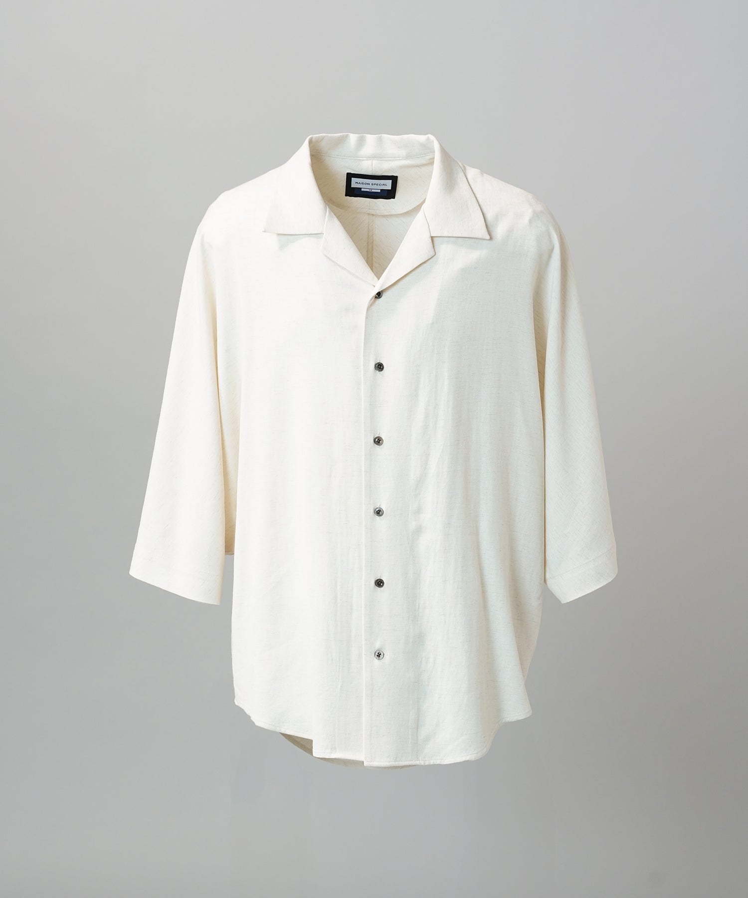 【PRE-ORDER】Drapey Georgette Prime-Over Open Collar Dolman Sleeve Shirt