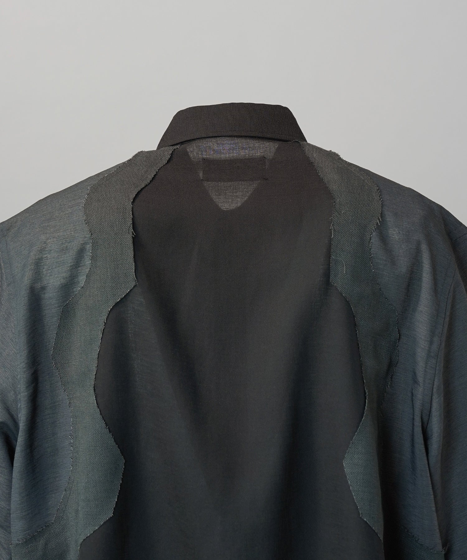 Sheer ZIGZAG Switching Prime-Over Short Sleeve Shirt