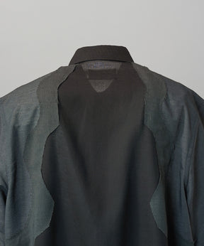 Sheer ZIGZAG Switching Prime-Over Short Sleeve Shirt