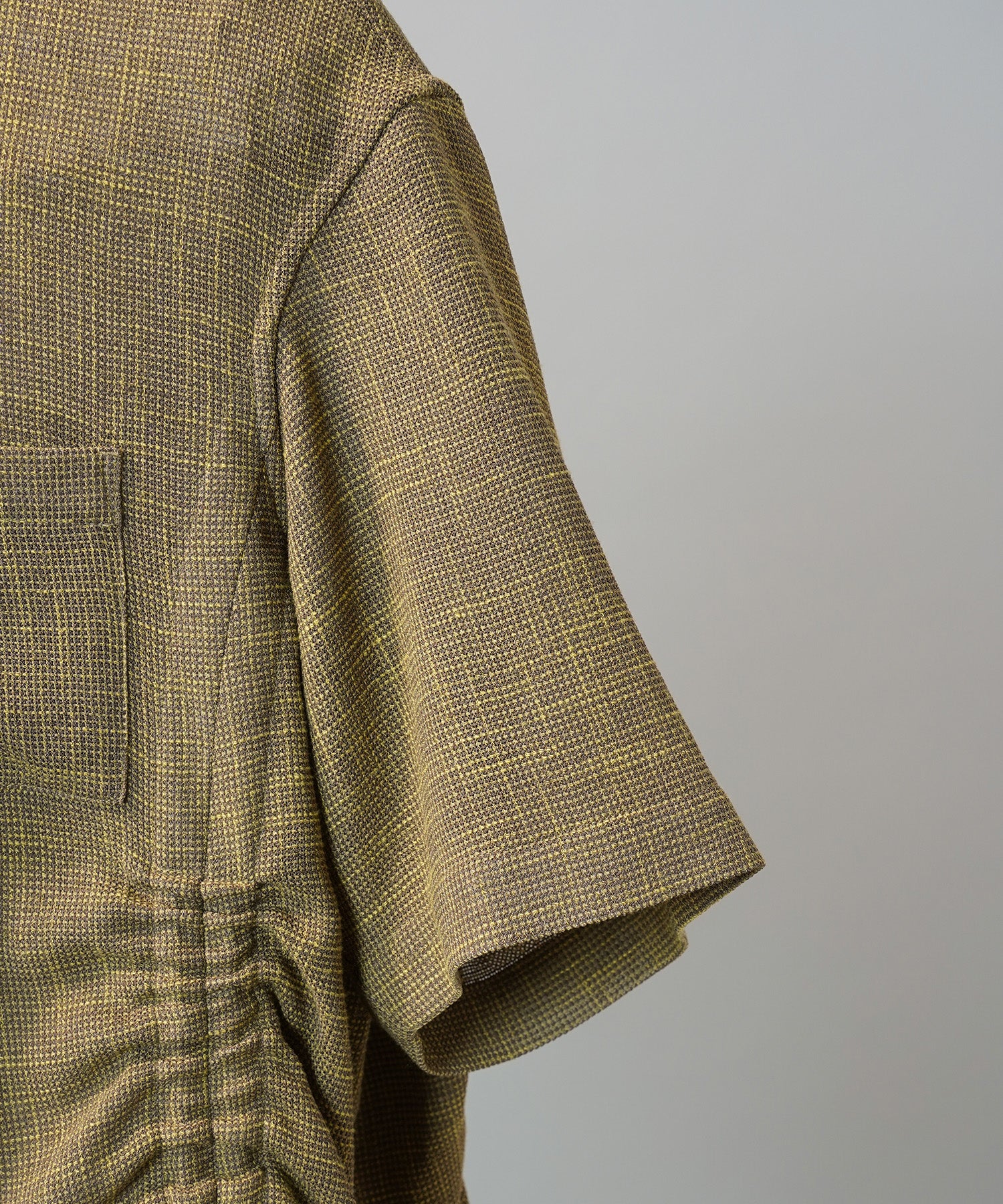 Dry KARAMI Mesh Prime-Over Asymmetric Shirred Shirt