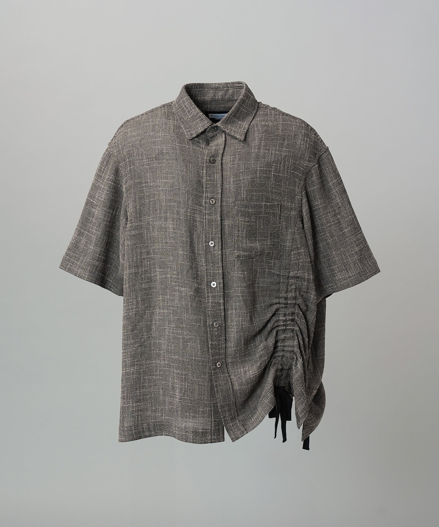 Dry KARAMI Mesh Prime-Over Asymmetric Shirred Shirt