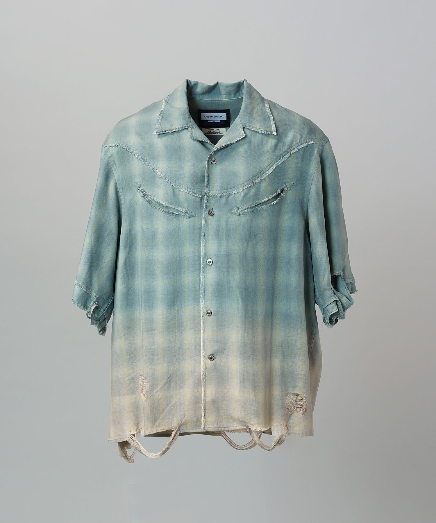 [26SS PRE-ORDER] Destroy Damage Prime-Over Ombre Check Short Sleeve Shirt
