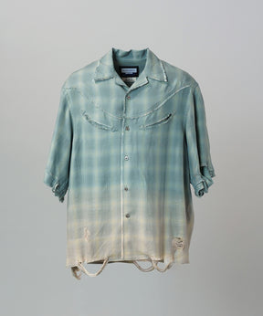 [26SS PRE-ORDER] Destroy Damage Prime-Over Ombre Check Short Sleeve Shirt