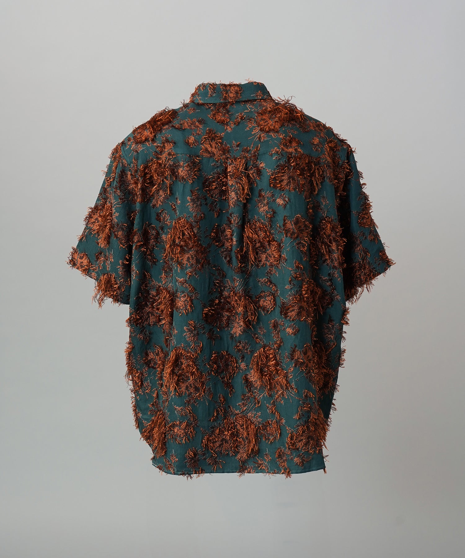 All-over Cut Jacquard Pattern Prime-Over Short Sleeve Shirt