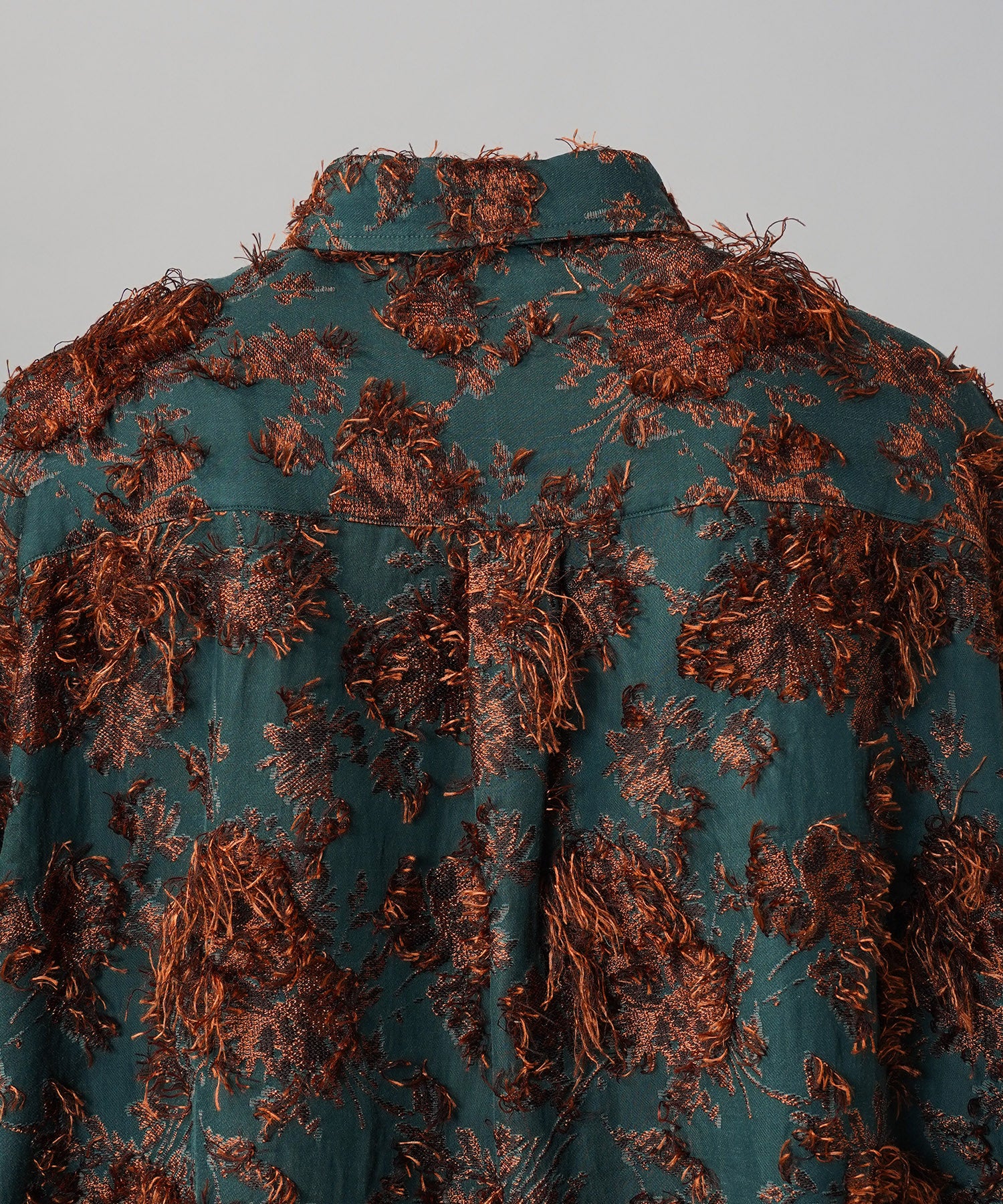 All-over Cut Jacquard Pattern Prime-Over Short Sleeve Shirt