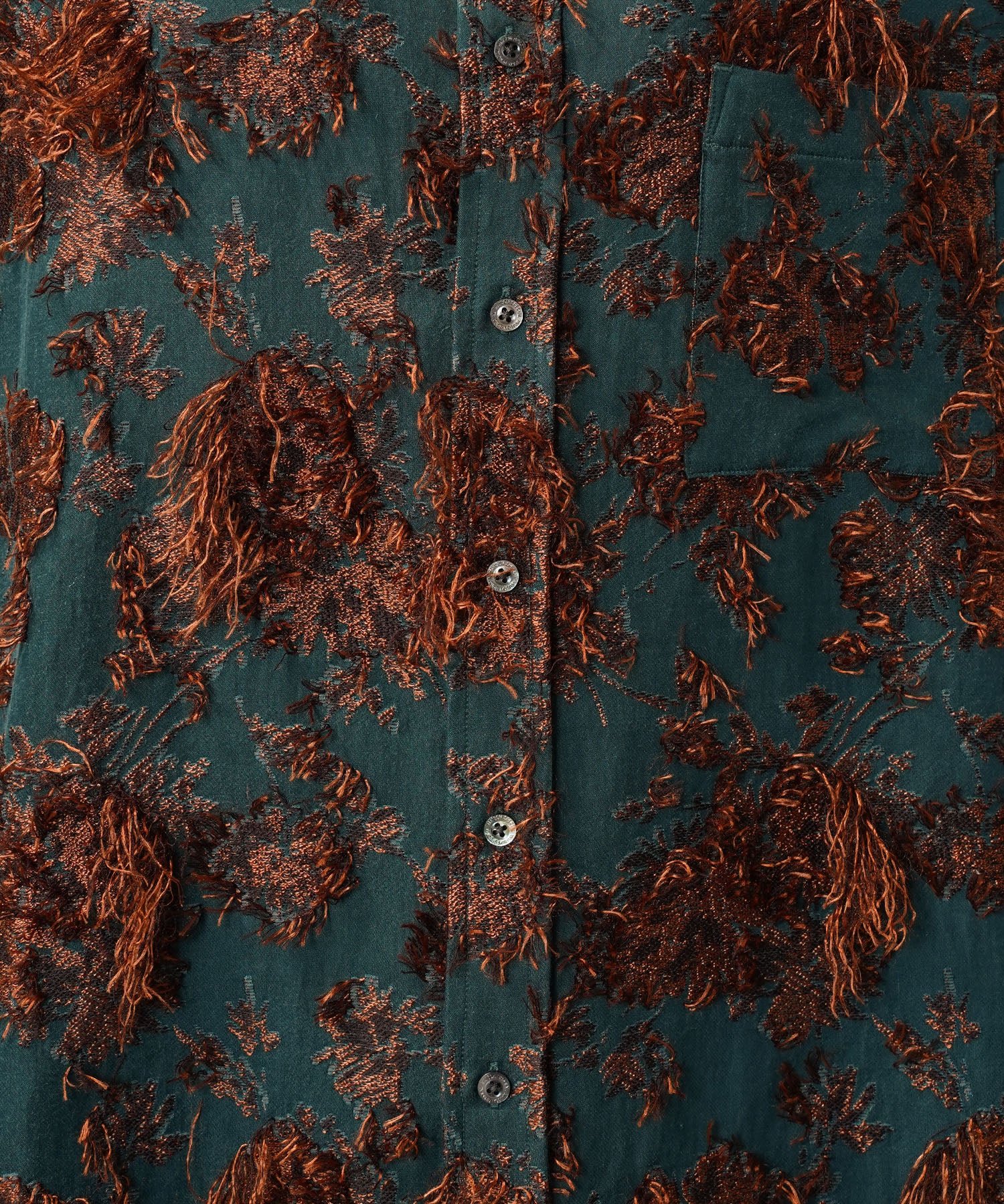 All-over Cut Jacquard Pattern Prime-Over Short Sleeve Shirt