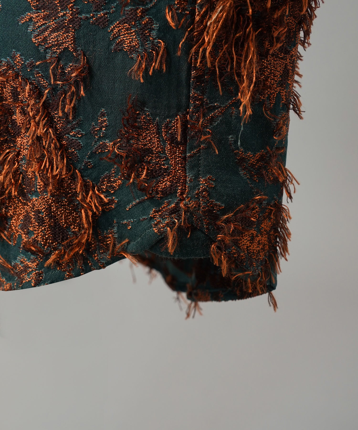 All-over Cut Jacquard Pattern Prime-Over Short Sleeve Shirt