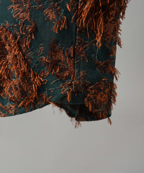 All-over Cut Jacquard Pattern Prime-Over Short Sleeve Shirt